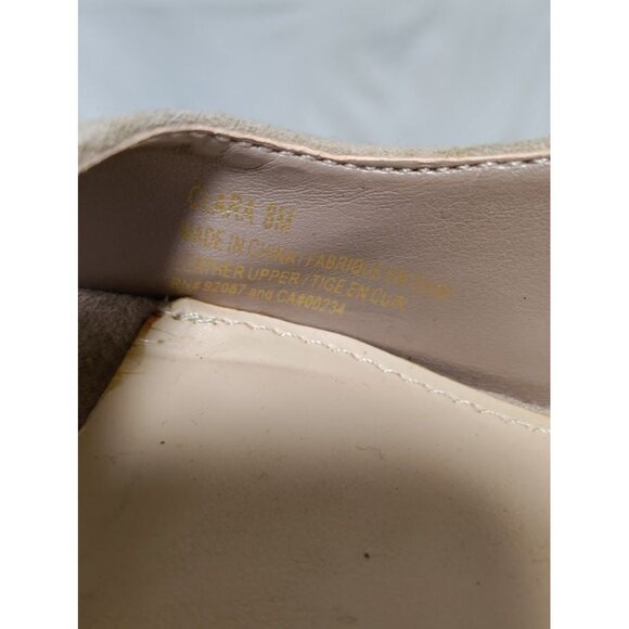 Saks Fifth Avenue Suede Ankle Tie Peep Toe Kitten Heels 8 - Picture 12 of 12